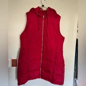 Red puffer vest size large